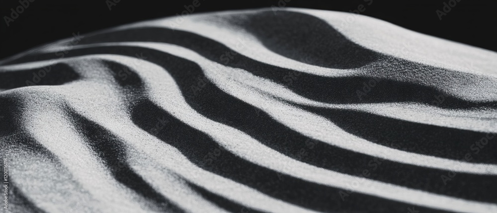 Aufkleber sculpted patterns of smooth sand with gentle curves and fine grains at dusk