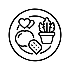 food icon, food line art - simple line art of food, perfect for food logos and icons and themed design 