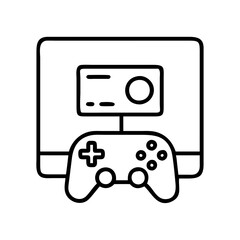 game console icon, game console line art - simple line art of game console, perfect for game console logos and icons and themed design 