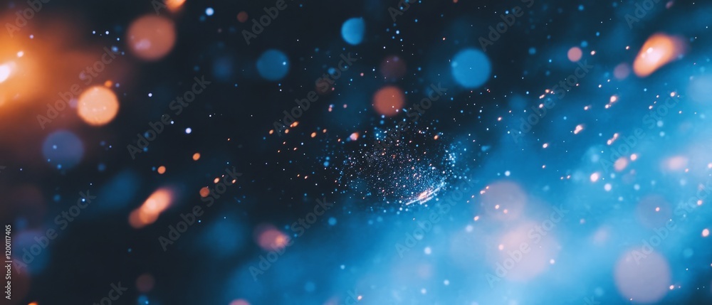 Poster sparkling stars and swirling galaxies illuminate the vastness of deep space in a cosmic display