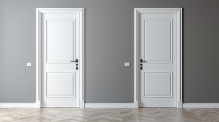 Elegant modern doors against a gray wall in a minimalist interior setting