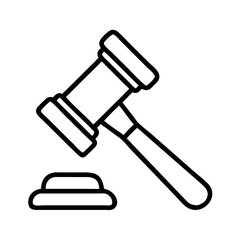 gavel icon, gavel line art - simple line art of gavel, perfect for gavel logos and icons and themed design 