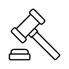 gavel icon, gavel line art - simple line art of gavel, perfect for gavel logos and icons and themed design 