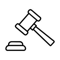 gavel icon, gavel line art - simple line art of gavel, perfect for gavel logos and icons and themed design 