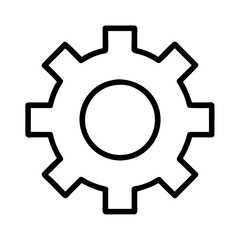 gear icon, gear line art - simple line art of gear, perfect for gear logos and icons and themed design 