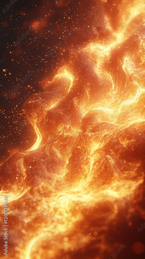 Poster intense flames erupting in high-resolution textures abstract background dynamic viewpoint fiery conc