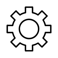 gear icon, gear line art - simple line art of gear, perfect for gear logos and icons and themed design 