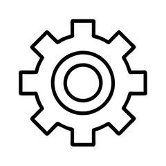 gear settings icon, gear settings line art - simple line art of gear settings, perfect for gear settings logos and icons and themed design 