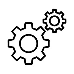 gear wheels icon, gear wheels line art - simple line art of gear wheels, perfect for gear wheels logos and icons and themed design 