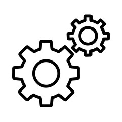 gear wheels icon, gear wheels line art - simple line art of gear wheels, perfect for gear wheels logos and icons and themed design 