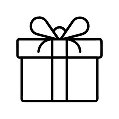 gift icon, gift line art - simple line art of gift, perfect for gift logos and icons and themed design 