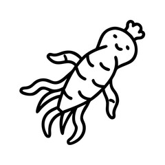 ginseng icon, ginseng line art - simple line art of ginseng, perfect for ginseng logos and icons and themed design 
