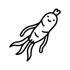 ginseng icon, ginseng line art - simple line art of ginseng, perfect for ginseng logos and icons and themed design 