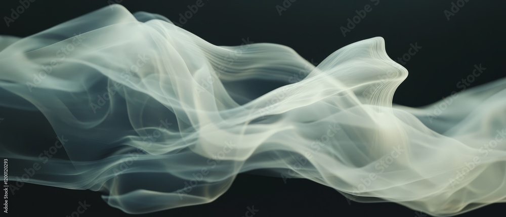 Aufkleber swirling smoke creating delicate wispy trails with varying density in a dark setting