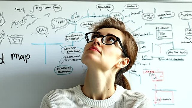 Creative Mind Map for Student Brainstorming Exam Answers