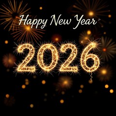2026 happy new year illustration 