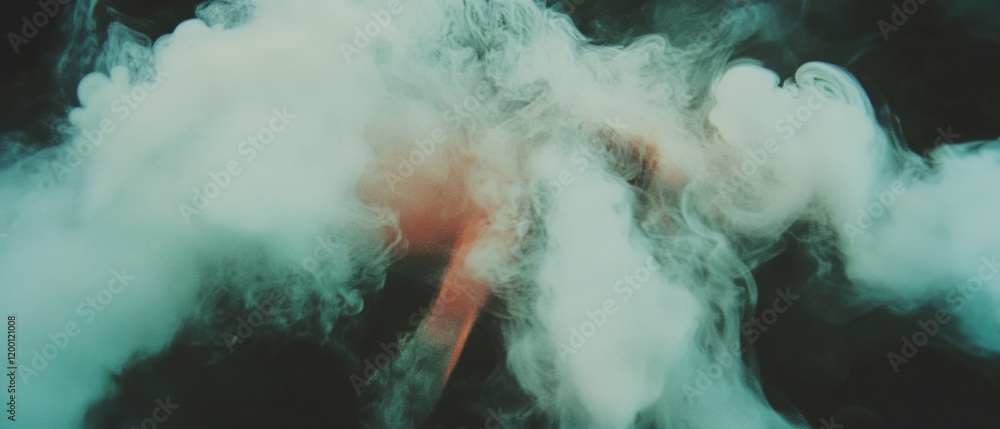 Poster wisps of smoke curling and dissipating create a sense of mystery in a dark atmosphere