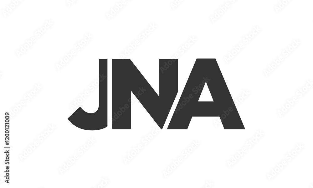 Poster jna logo design template with strong and modern bold text. initial based vector logotype featuring s