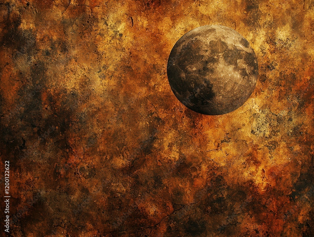 Poster dark textured background with a celestial body. perfect for mysterious or space-themed designs. use 