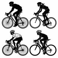 silhouette of a person riding a bicycle