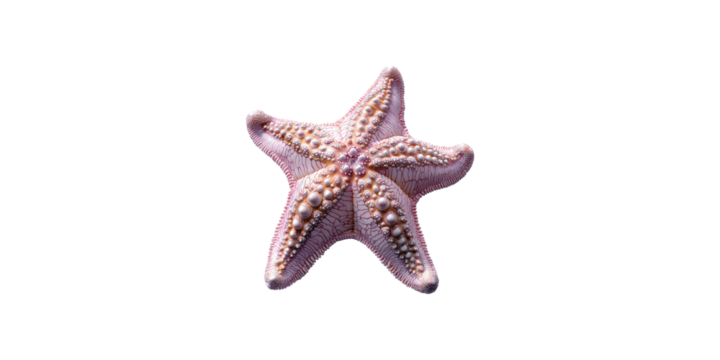 Starfish with detailed texture isolated on transparent background