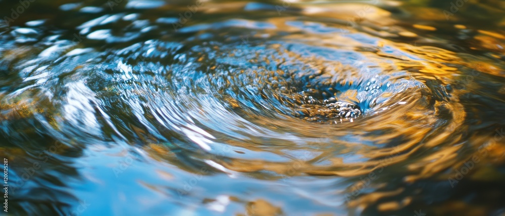 Poster swirling water vortex creates mesmerizing abstract patterns in natural light
