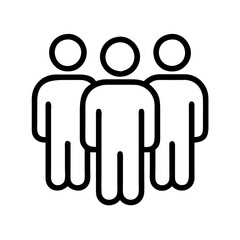 group of people icon, group of people line art - simple line art of group of people, perfect for group of people logos and icons and themed design 