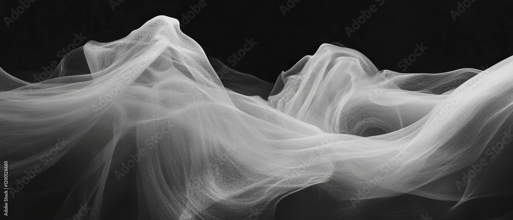 Poster Wisps of Smoke Create Swirling Patterns in Ethereal Black and White Display