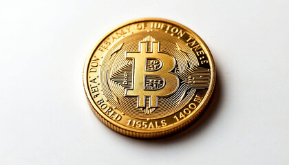 Golden bitcoin coin showcasing its intricate design and unique value in digital currency finance