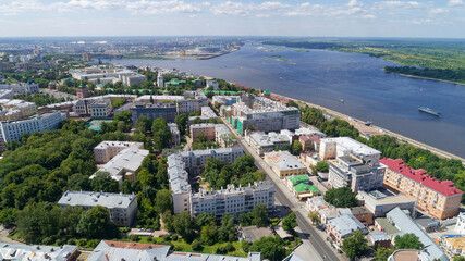 Fototapeta premium City view with a river in the background
