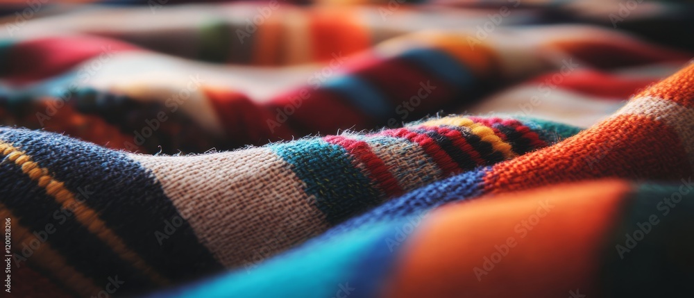 Aufkleber intricate woven fabric showcasing vibrant threads and unique textures in a close-up view