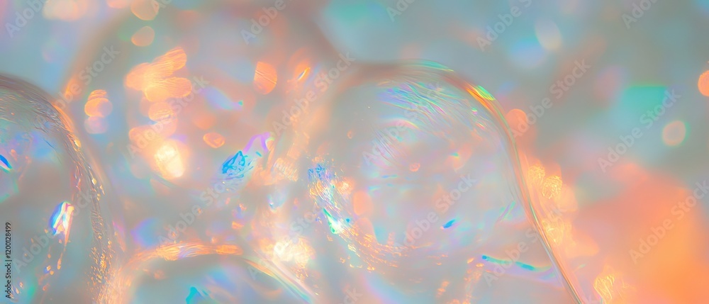 Poster close-up view of bubble wrap showcasing air-filled bubbles and their glossy, uniform pattern