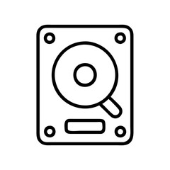 hard disk icon, hard disk line art - simple line art of hard disk, perfect for hard disk logos and icons and themed design 