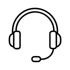 headset icon, headset line art - simple line art of headset, perfect for headset logos and icons and themed design 