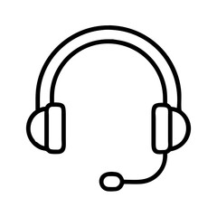 headset icon, headset line art - simple line art of headset, perfect for headset logos and icons and themed design 