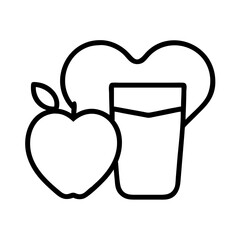 healthy icon, healthy line art - simple line art of healthy, perfect for healthy logos and icons and themed design 