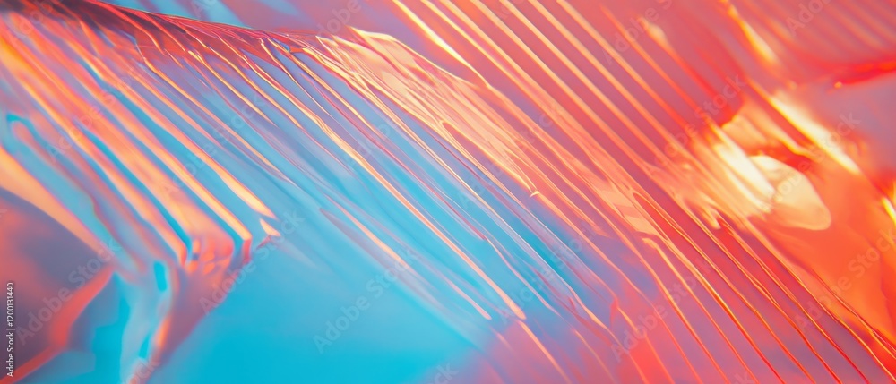 Aufkleber macro view of corrugated plastic texture highlighting ribbed structure and translucent colors in an 