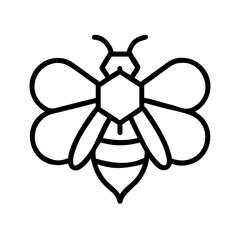 Obraz premium honey bee icon, honey bee line art - simple line art of honey bee, perfect for honey bee logos and icons and themed design 