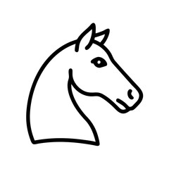 horse head icon, horse head line art - simple line art of horse head, perfect for horse head logos and icons and themed design 