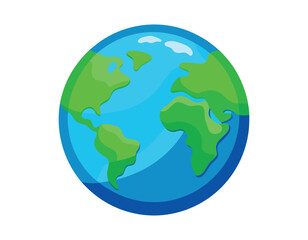flat design of the earth with prominent landmasses and oceans. suitable for infographics, maps, and any project requiring a clear and engaging depiction of our planet.