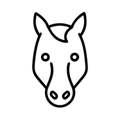 horse head icon, horse head line art - simple line art of horse head, perfect for horse head logos and icons and themed design 