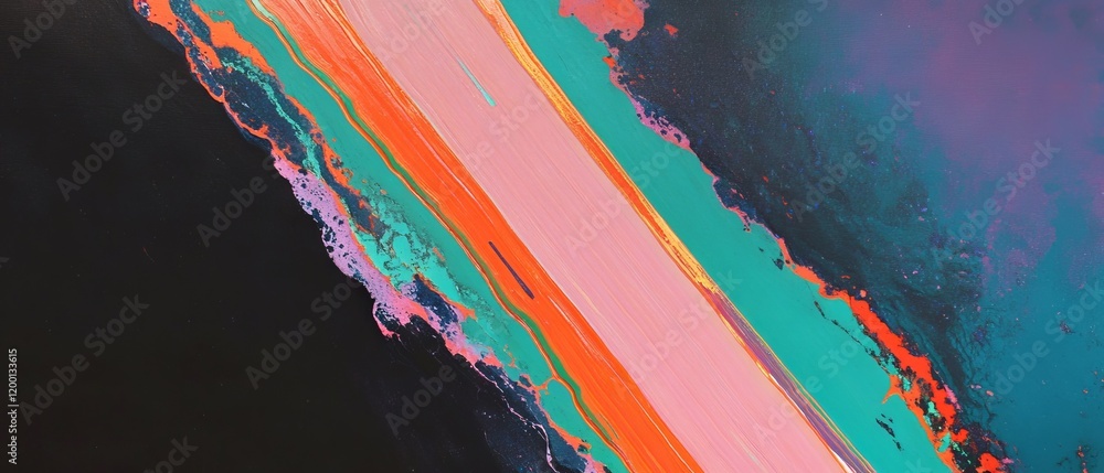Poster Vibrant color banding with distinct lines showcases artistic texture and variation in contemporary design