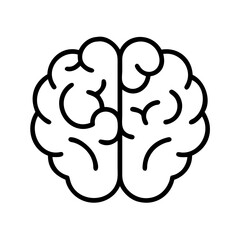 human brain icon, human brain line art - simple line art of human brain, perfect for human brain logos and icons and themed design 