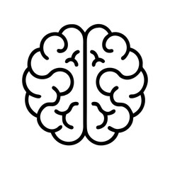 human brain icon, human brain line art - simple line art of human brain, perfect for human brain logos and icons and themed design 