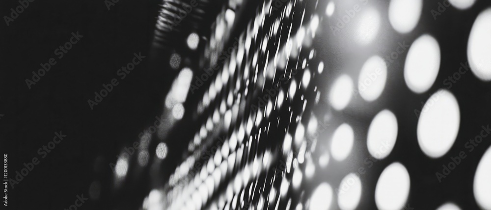 Poster Dot matrix printer texture showcasing pixelated text and low resolution in abstract appearance