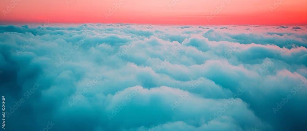 Poster Bright vibrant colors create a seamless pattern texture of fog and mist in an ethereal atmosphere