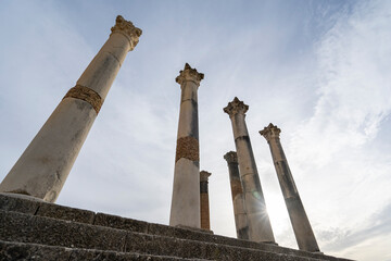 Columns in Volubils, Berber-Roman city in Morocco