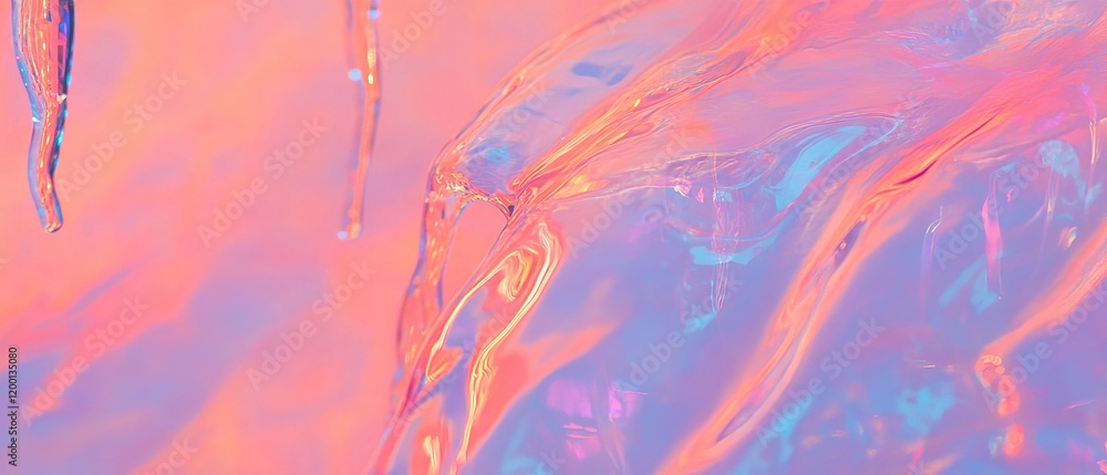 Aufkleber melting ice creates vibrant textures and colors in a top view seamless pattern
