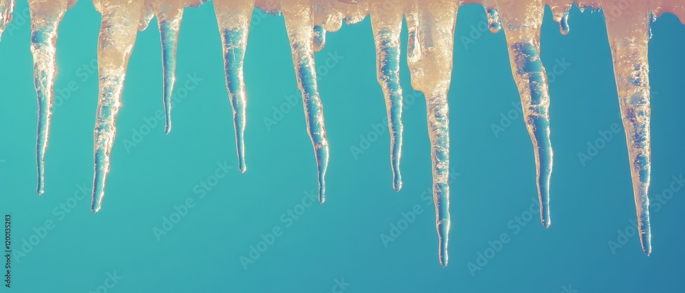 Poster melting ice creates vibrant patterns and textures in a top view seamless design