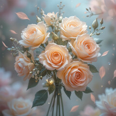 Whispers of Romance: A Dreamy 3D Floral Reverie
